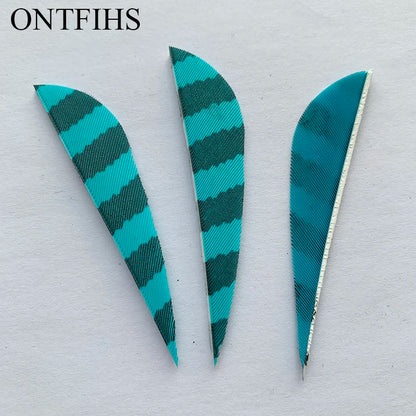 ONTFIHS Parabolic One Side Striped 2.5" Arrow Feathers Fletchings