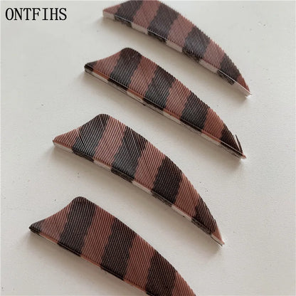 ONTFIHS 2" Shield Cut Striped Arrow Feathers