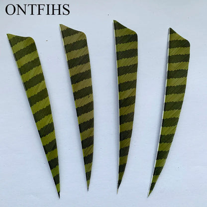 ONTFIHS Shield One Side Striped 5" Arrow Feathers Fletchings