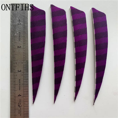 ONTFIHS Shield One Side Striped 4" Arrow Feathers Fletchings