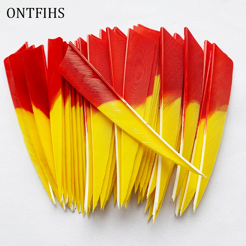 ONTFIHS 4" Gradient Colors Shield Arrow Feathers Fletchings