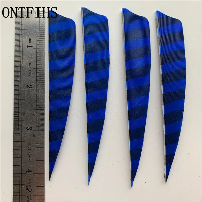 ONTFIHS Shield One Side Striped 4" Arrow Feathers Fletchings