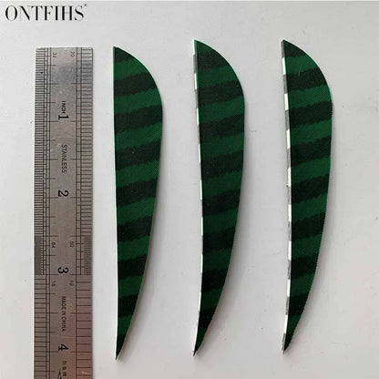 ONTFIHS 4" Parabolic One Side Striped Arrow Feathers Fletchings