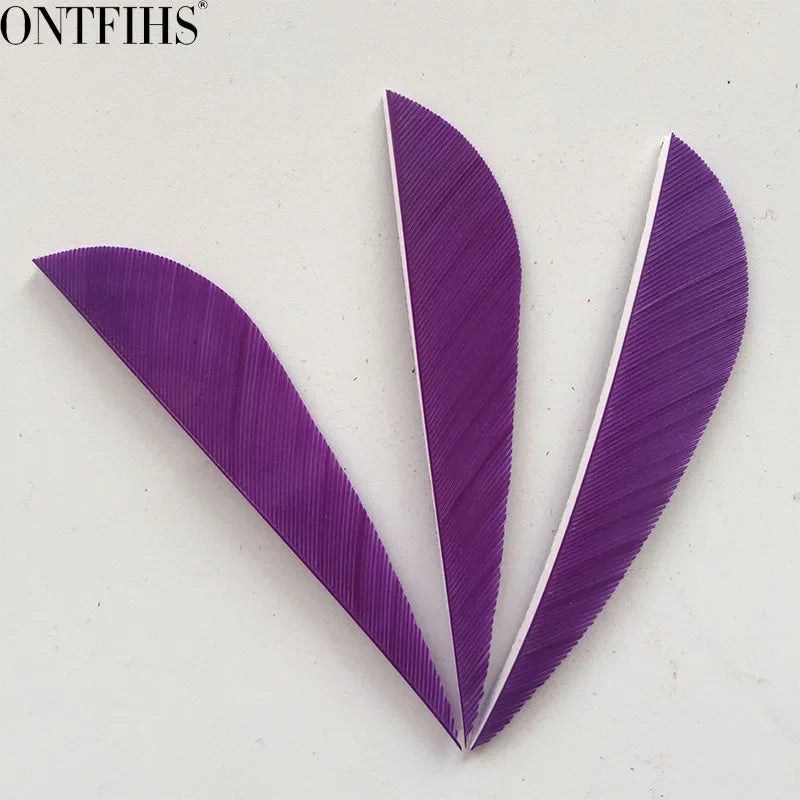 ONTFIHS 2.5" Solid Color Parabolic Arrow Feathers Fletchings