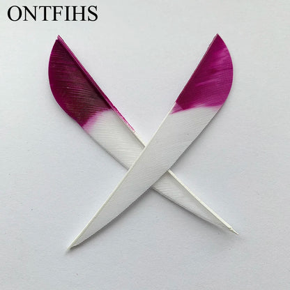 ONTFIHS 4" Gradient Colors Parabolic Arrow Feathers Fletchings