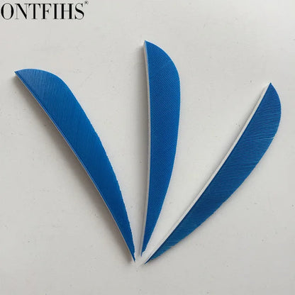 ONTFIHS 3" Solid Color Parabolic Arrow Feathers Fletchings