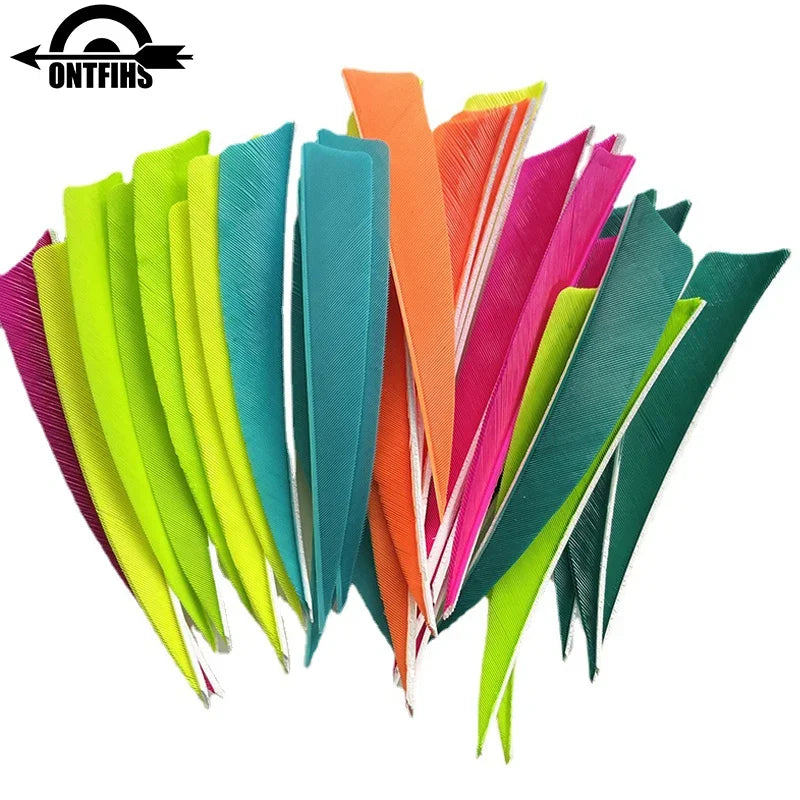 ONTFIHS 4" Solid Color Shield Arrow Feathers Fletchings