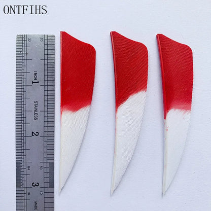 ONTFIHS 3" Gradient Colors Shield Arrow Feathers Fletchings