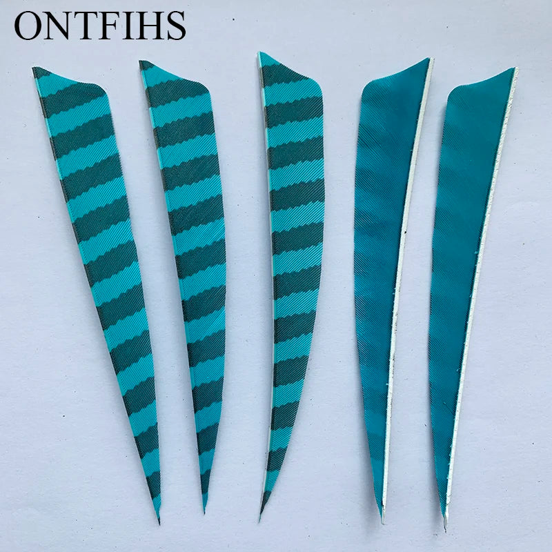 ONTFIHS Shield One Side Striped 5" Arrow Feathers Fletchings