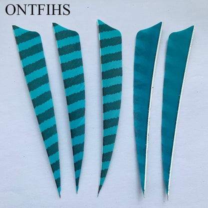 ONTFIHS Shield One Side Striped 5" Arrow Feathers Fletchings