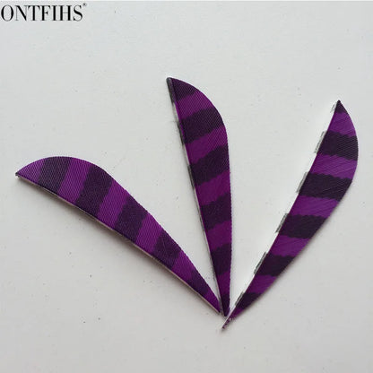 ONTFIHS Parabolic One Side Striped 2.5" Arrow Feathers Fletchings