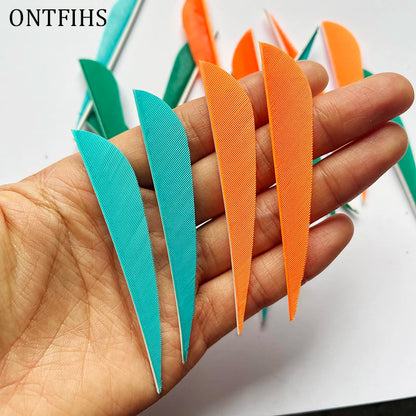 ONTFIHS 3" Solid Color Parabolic Arrow Feathers Fletchings