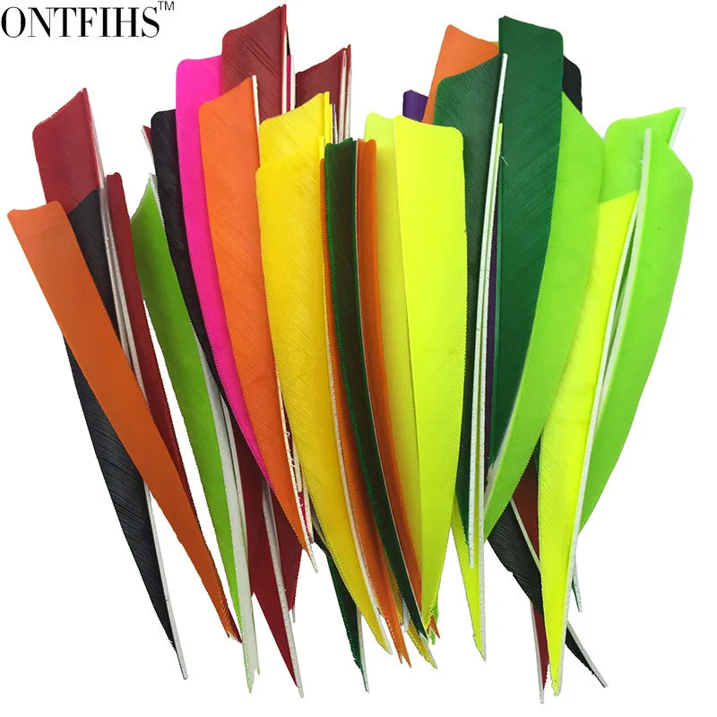 ONTFIHS 5inch Solid Color Shield Arrow Feathers Fletchings