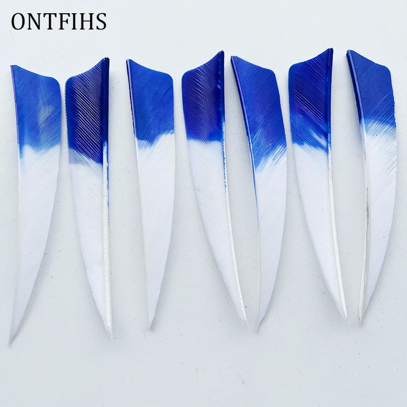 50 Pcs 4Inch Vanes Natural Turkey Feather Shield Cut Fletches Arrows Parts Archery DIY Accessories