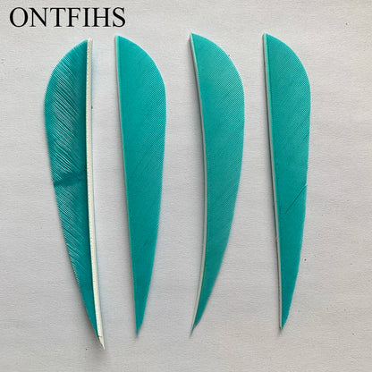 ONTFIHS 4" Solid Color Parabolic Arrow Feathers Fletchings