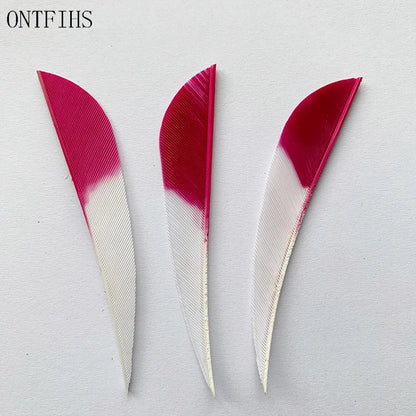 ONTFIHS 3" Gradient Colors Parabolic Arrow Feathers Fletchings