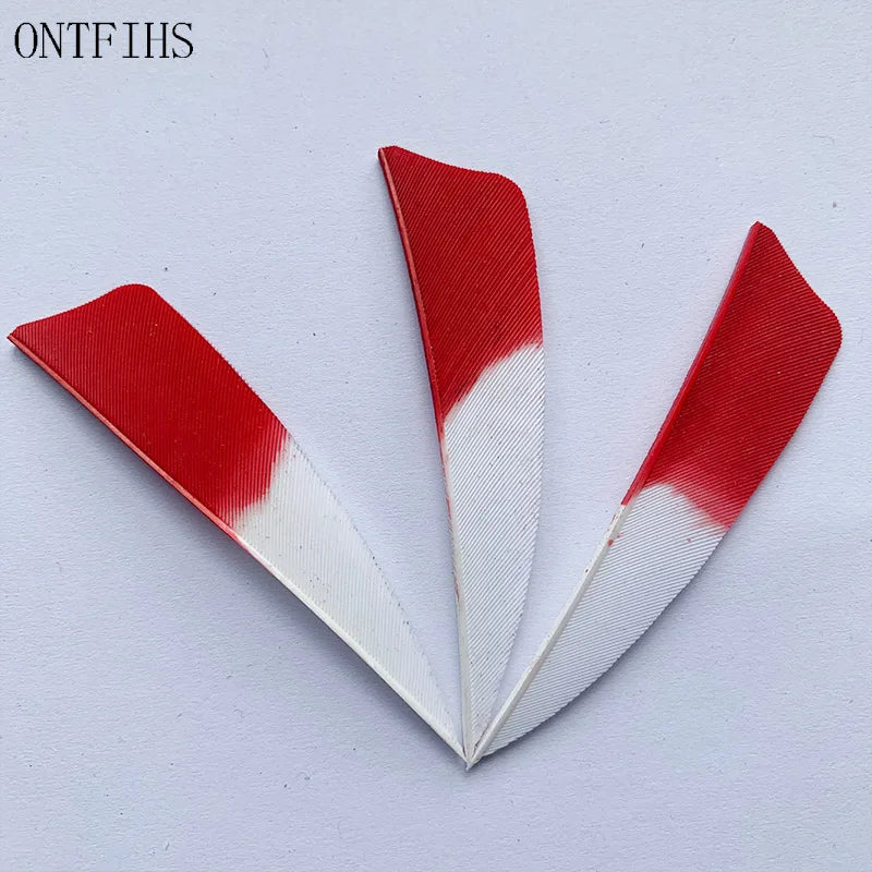 ONTFIHS 3" Gradient Colors Shield Arrow Feathers Fletchings