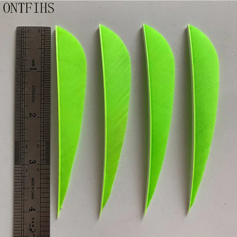 ONTFIHS 4" Solid Color Parabolic Arrow Feathers Fletchings