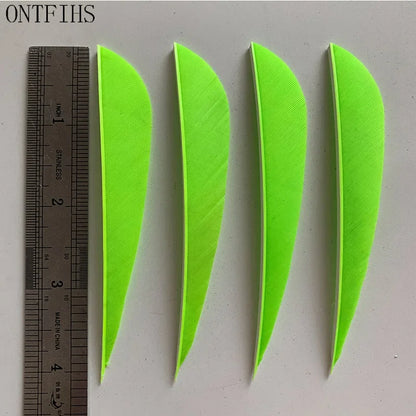 ONTFIHS 4" Solid Color Parabolic Arrow Feathers Fletchings