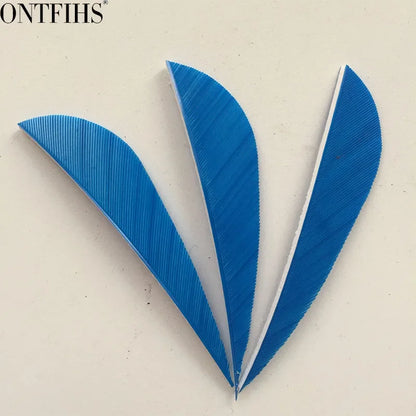 ONTFIHS 2.5" Solid Color Parabolic Arrow Feathers Fletchings