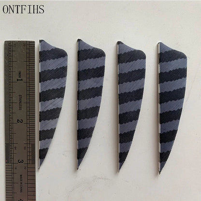 ONTFIHS Shield One Side Striped 3" Arrow Feathers Fletchings