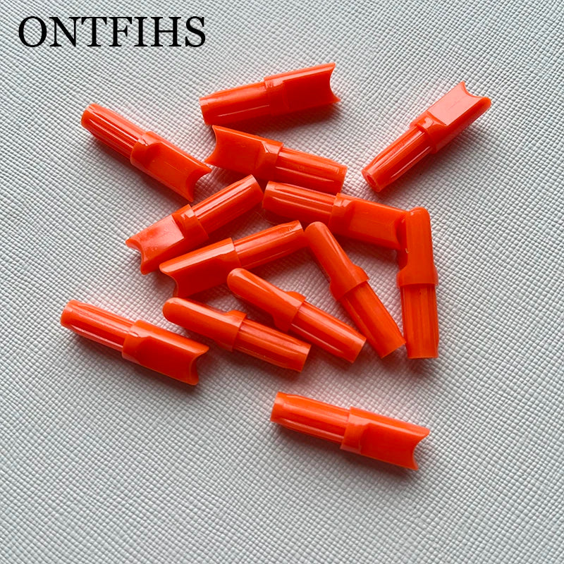 ONTFIHS 100 PCS Push-In Nocks For ID 6.2mm Crossbow Arrow Shaft HG-NOCKS-4