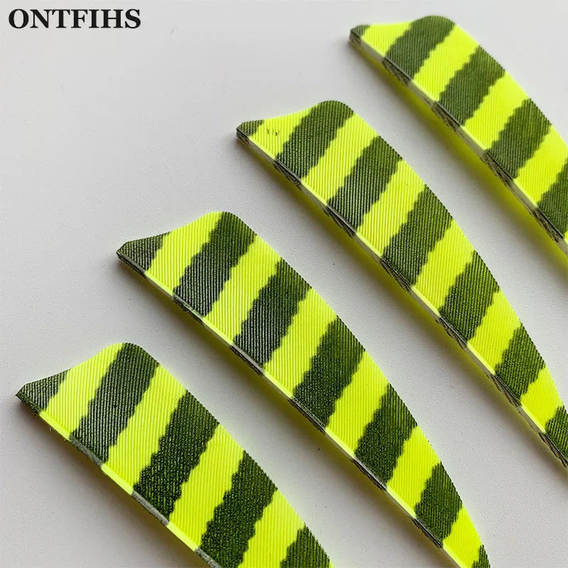 ONTFIHS Shield One Side Striped 3" Arrow Feathers Fletchings