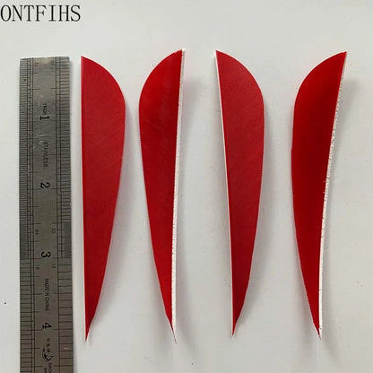 ONTFIHS 4" Solid Color Parabolic Arrow Feathers Fletchings