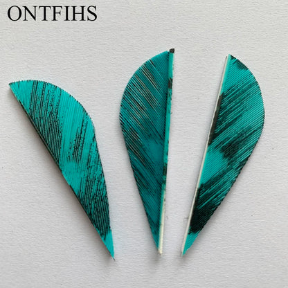 ONTFIHS 2" Solid Color Parabolic Arrow Feathers Fletchings