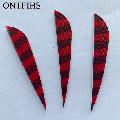 ONTFIHS Parabolic One Side Striped 3" Arrow Feathers Fletchings