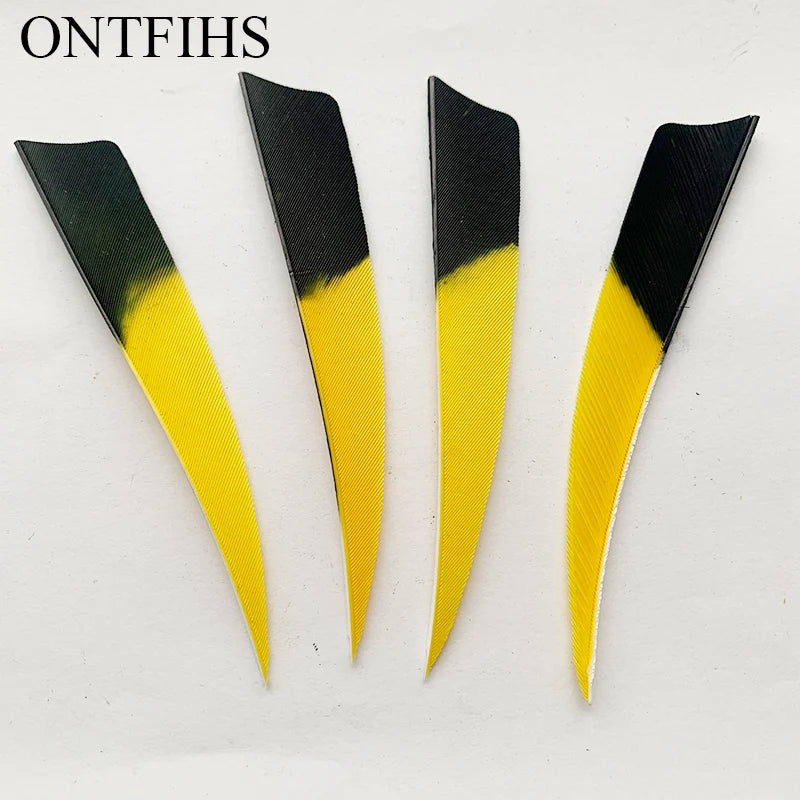 ONTFIHS 4" Gradient Colors Shield Arrow Feathers Fletchings