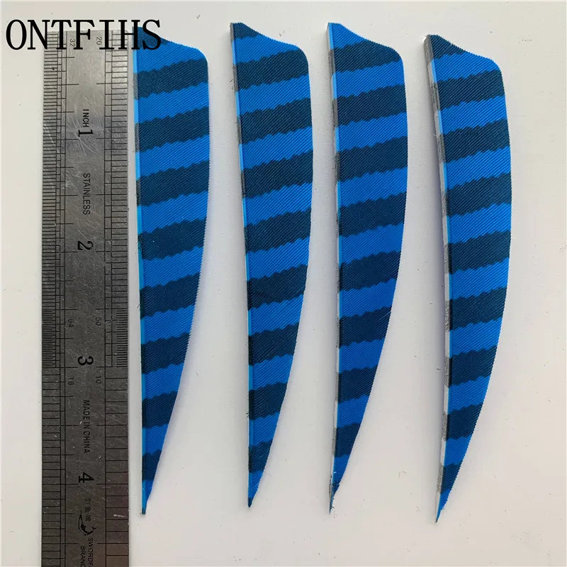 ONTFIHS Shield One Side Striped 4" Arrow Feathers Fletchings