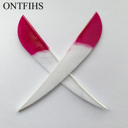 ONTFIHS 4" Gradient Colors Parabolic Arrow Feathers Fletchings