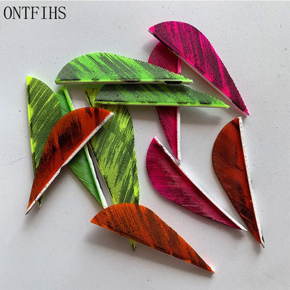 ONTFIHS 2" Solid Color Parabolic Arrow Feathers Fletchings