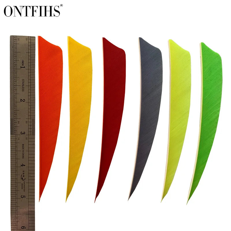 ONTFIHS 5inch Solid Color Shield Arrow Feathers Fletchings