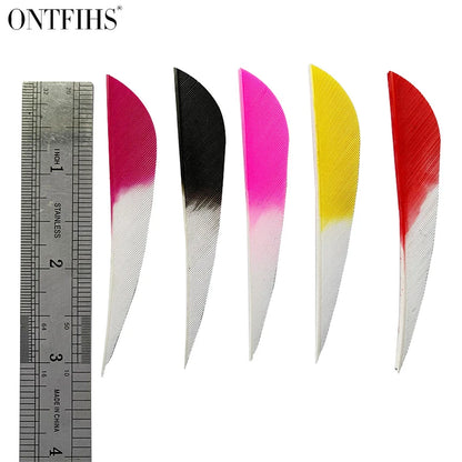 ONTFIHS 3" Gradient Colors Parabolic Arrow Feathers Fletchings