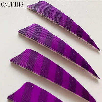 ONTFIHS Shield One Side Striped 3" Arrow Feathers Fletchings