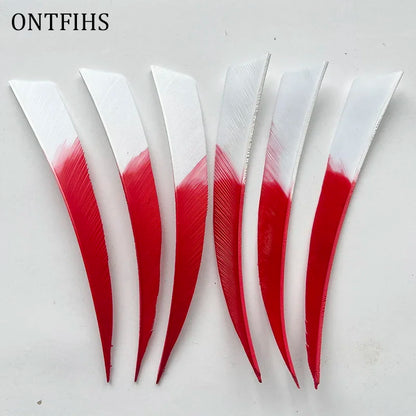 ONTFIHS 5" Gradient Colors Shield Arrow Feathers Fletchings