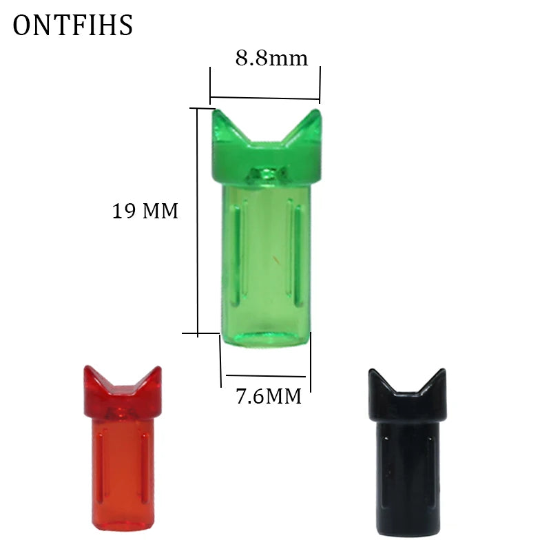 ONTFIHS 100 PCS Push-In Nocks For ID 7.6mm OD 8.8mm Crossbow Arrow Shaft