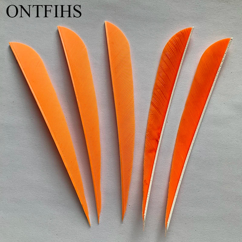 ONTFIHS 5" Solid Color Parabolic Arrow Feathers Fletchings