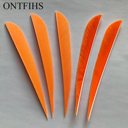 ONTFIHS 5" Solid Color Parabolic Arrow Feathers Fletchings