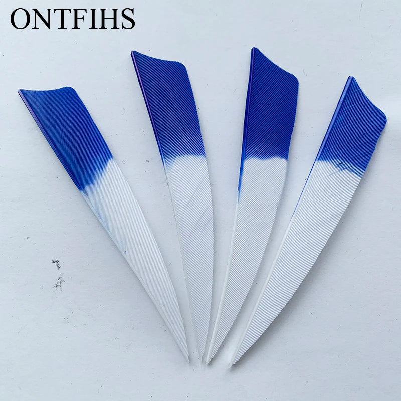 ONTFIHS 4" Gradient Colors Shield Arrow Feathers Fletchings