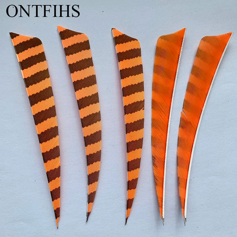 ONTFIHS Shield One Side Striped 5" Arrow Feathers Fletchings