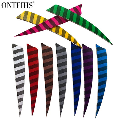 ONTFIHS Shield One Side Striped 5" Arrow Feathers Fletchings