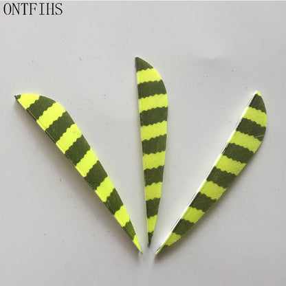 ONTFIHS Parabolic One Side Striped 3" Arrow Feathers Fletchings