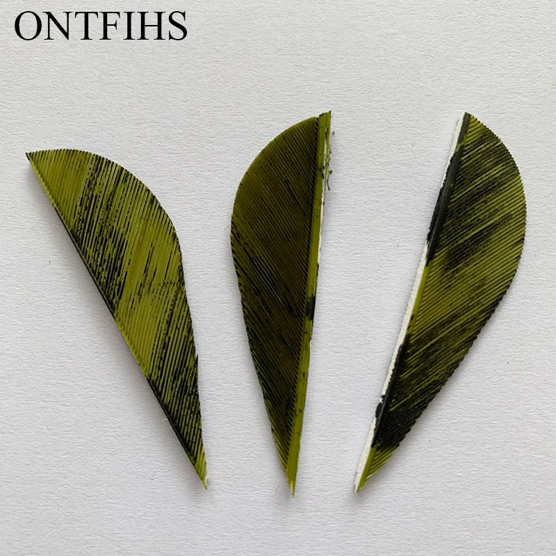 ONTFIHS 2" Solid Color Parabolic Arrow Feathers Fletchings