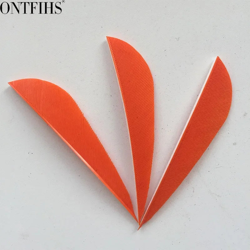 ONTFIHS 2.5" Solid Color Parabolic Arrow Feathers Fletchings