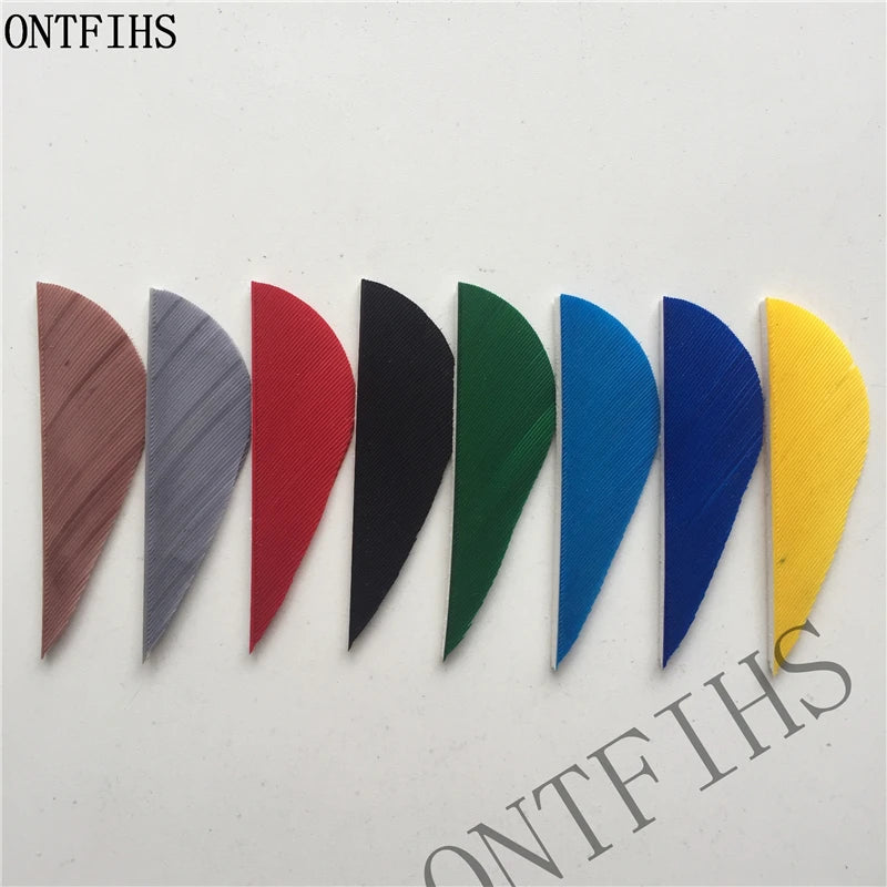 ONTFIHS 2" Solid Color Parabolic Arrow Feathers Fletchings