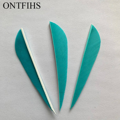 ONTFIHS 3" Solid Color Parabolic Arrow Feathers Fletchings