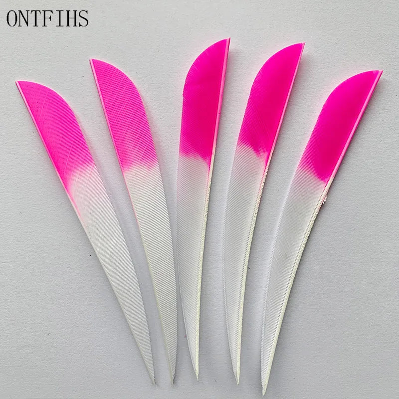 ONTFIHS 5" Gradient Colors Parabolic Arrow Feathers Fletchings